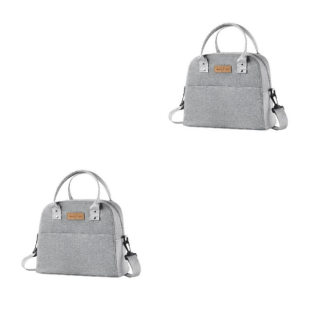 kurtrusly Polyester Versatile Insulated For Multi-Purpose Large Capacity Easy To Carry And Clean With Strap+Grey 2Set