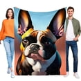 thumbnail image 1 of Bulldog Francés anti-pilling, suave, ligera, esponjosa y acogedora de lujo para hogar y cocina – Perfecta para niños y adultos,110X70cm, 1 of 6