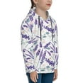 thumbnail image 3 of Lsque Lavender Flowers Patten Youth Hoodie Sweatshirt Pullover with Kangaroo Pocket Boys and Girls Hoodie Warm Hoodie for Kids-Medium, 3 of 6