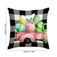 thumbnail image 3 of TanSiDing 2pcs Easter Pillow Cover Decorative Sofa Throw Pillow Cushion Cover with Rabbits and Easter Eggs, Wrinkle Resistant, Machine Washable for Living Room Bedroom Decor 45*45cm, 3 of 6