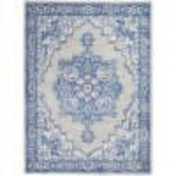 6 x 9 ft. Gray & Blue Persian Medallion Area Rug