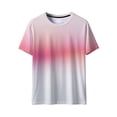 thumbnail image 6 of LEKWK Mens T Shirts Regular Fit Short Sleeve Casual Shirts Soft Pastel Ombre Gradient Fade Pattern Tee Shirts Summer Beach Vacation Trip, 6 of 8