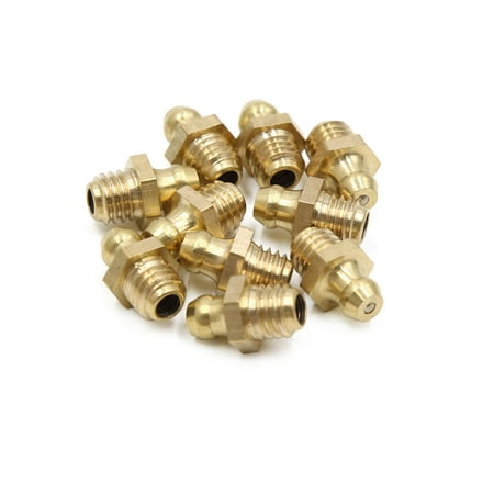 10pcs M8 x 1.25 Thread Brass Straight Grease Nipple Fitting for