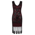 thumbnail image 6 of PrettyGuide 1920s Dress for Women Gatsby V Neck Sequin Oval Fringe Flapper Dresses Roaring 20s Party, X-Large, 6 of 7