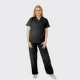 thumbnail image 3 of SPECTRUM UNIFORMS Scrub Tops Medical Unisex V-Neck Yoga Soft Fabric Medical Professionals Hospital and Lab Workwear Nurse Top Black, 3 of 5