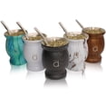 thumbnail image 2 of Kalmateh Traditional Yerba Mate Gourd- Modern 8.6 oz Mate Cup- Double Walled 18/8 Stainless Steel - Includes Bombilla and Cleaning Brush (Galactic Black), 2 of 6