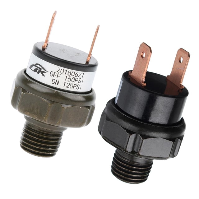 Interruptor De Control De Del Compresor De La Trompeta Del Rosca NPT De 1 Pieza 1/4 - Negro 90-120PSI shamjiam Interruptor de presión del compresor de aire