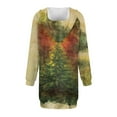 thumbnail image 6 of Christmas Dresses for Women Women's Sweatshirt Dress Long Sleeve Hoodies Dresses with Snowflake Christmas Tree Print for Casual Fall and Winter Wear,Army Green,L, 6 of 7