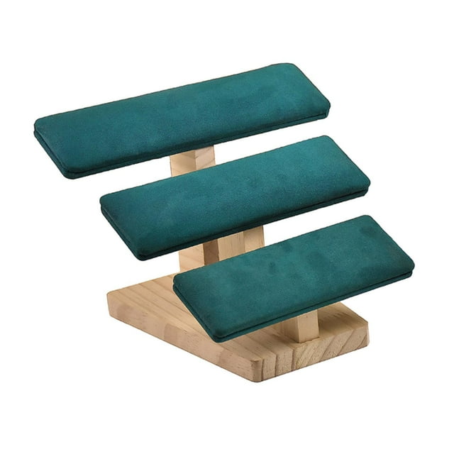 Exhibidor de joyas con soporte para brazaletes y pulseras, organizador elegante para guardar joyas 3 capas