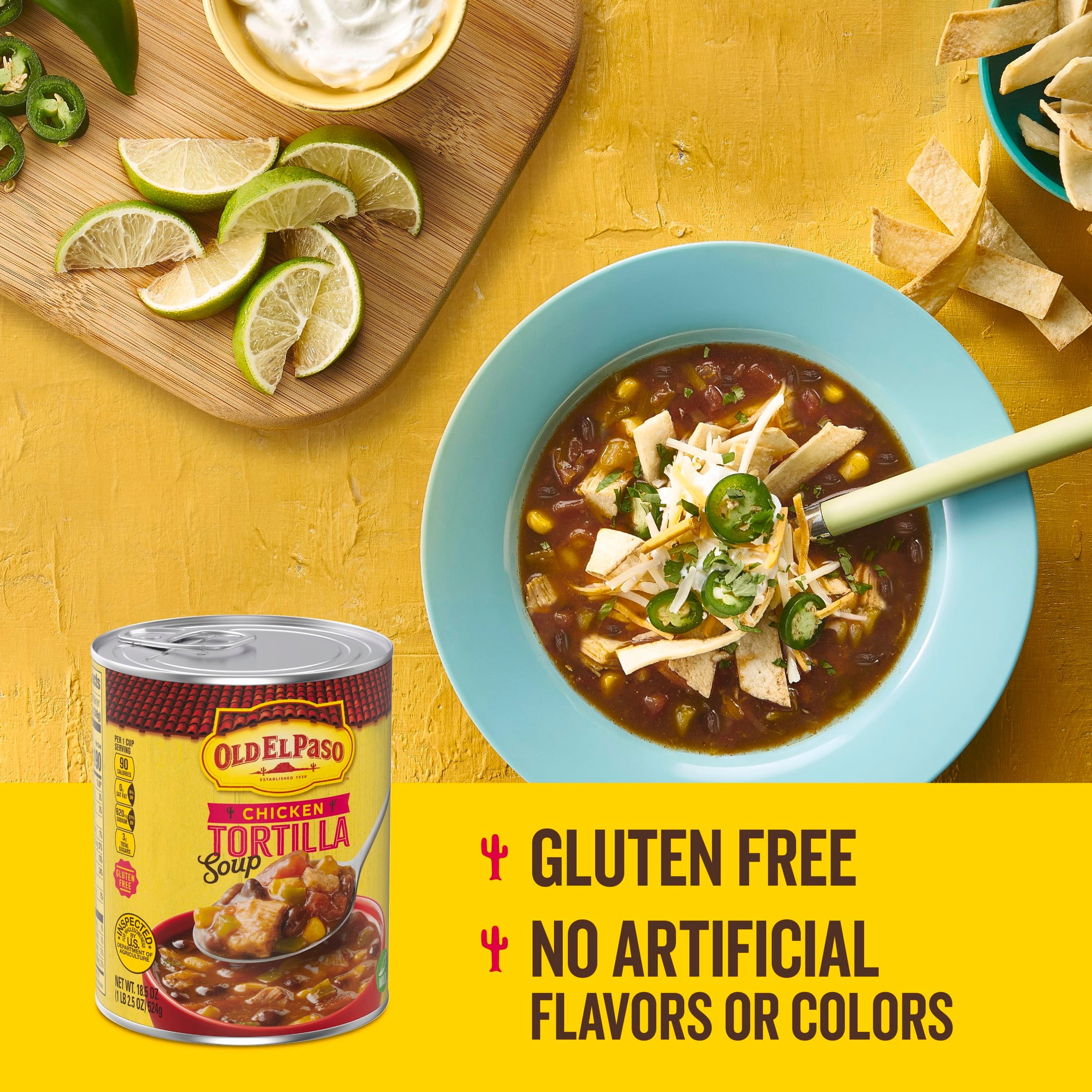 (12 pack) Old El Paso Chicken Tortilla Soup, Ready to Serve Canned Soup, 18.5 oz