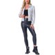 thumbnail image 2 of CHAQUETA METÁLICA LIGERA CON CREMALLERA DE MANGA LARGA BRILLANTE Y HOLOGRÁFICA PARA MUJERES INSPIRE CHIC TAMAÑO XS RAINBOW PLATA, 2 of 6