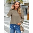thumbnail image 4 of Womens Tops Fall Fashion Dressy Casual Crewneck Blouses Cute Sleeve Shirts, 4 of 6