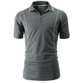 thumbnail image 2 of H2H Mens Cool Dry Compression Short Sleeve Polo T-Shirts GRAY US S/ASIA M (CMTTS278), 2 of 6