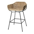 thumbnail image 2 of Home Square Metal & Rattan Counter Stool in Black & Natural - Set of 2, 2 of 6