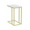 thumbnail image 3 of Safdie & Co. Accent Table C-Shaped Marble Gold Metal, 3 of 4