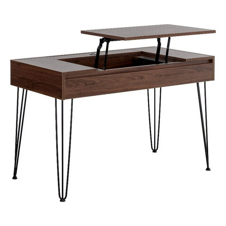 Brant House Niko Wood Desk with 4 Compartments in Walnut Brown