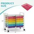 thumbnail image 3 of Costway 12 Drawers Rolling Cart Storage Scrapbook Paper Studio Organizer Bins Rainbow, 3 of 10