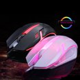 thumbnail image 3 of Langgg Wired 3 Buttons Gaming Mouse Cool LED Light Computer Mice Desktop Laptop Notebook Accessories (White) black 1Set, 3 of 6