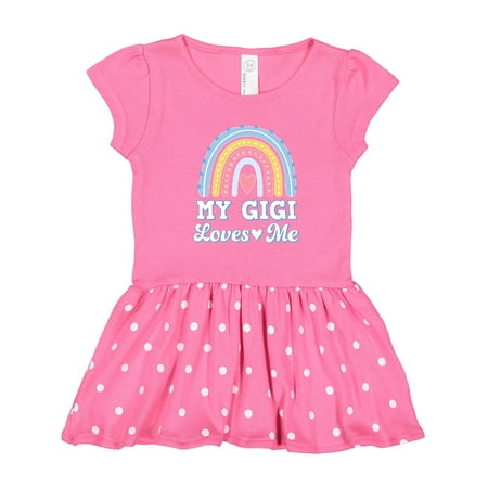 

Inktastic My Gigi Loves Me Retro Rainbow Gift Toddler Girl Dress