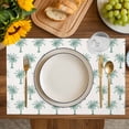 thumbnail image 4 of Green Palm Trees Placemats Set of 12, Country Summer Botanical Tropical Plants Placemats for Dining Table, Place Mats for Kitchen Tabletop, Waterproof Wipeable Dining Table Mats Set, 4 of 9