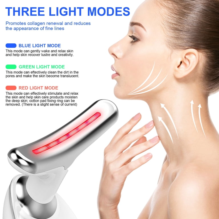Neck Beauty Device,Face Neck Massager for Warming Lift,Skin Rejuvenation and Firming Lines,Clean/EMS/Heat/Sonic-Vibration Functions (White) Neck Beauty Device,Face Neck Massager for Warming Lift,Skin Rejuvenation and Firming Lines,Clean/EMS/Heat/Sonic-Vibration Functions (White)