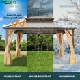 thumbnail image 3 of GAZEBETER 12' x 16' Hardtop Gazebo, Brown, Double Roof, Galvanized Steel, Netting & Curtains, 3 of 8