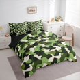 thumbnail image 3 of Castle Fairy Black Green Camo Bedding Comforter Set 7-Piece for Children Teens Adults,Vintage Camouflage King Bedding Sets,Abstract Geometric Ultra Soft Bed Sheets,Super Cozy Room Decor,Reversible, 3 of 8