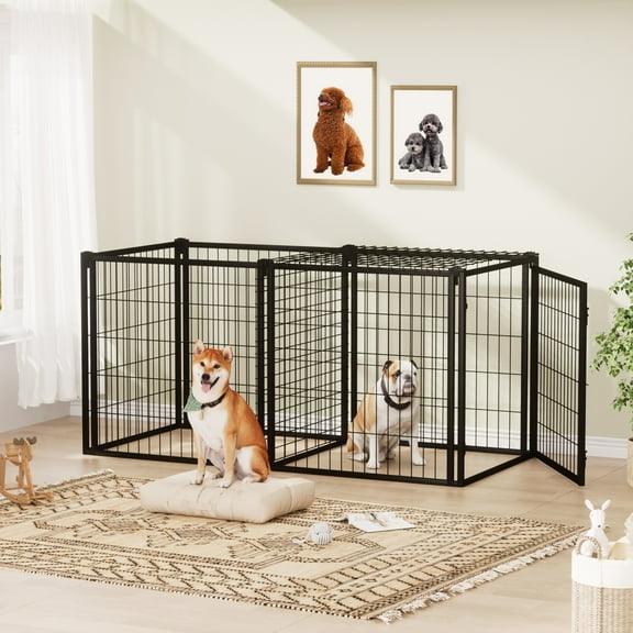 ZephyPaws 63" Heavy Duty Dog Crate,Large Dog cage,Strong Metal Dog Kennels and Crates for Large Dogs,63 L x 29.9" W x 31.9" H,Black