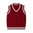 thumbnail image 5 of Womens Sleeveless Sweater Vest Men's And Women's Matching Knitted Sweater Blouses Knitted Yarn Cardigans College Style School Blouses, 5 of 5