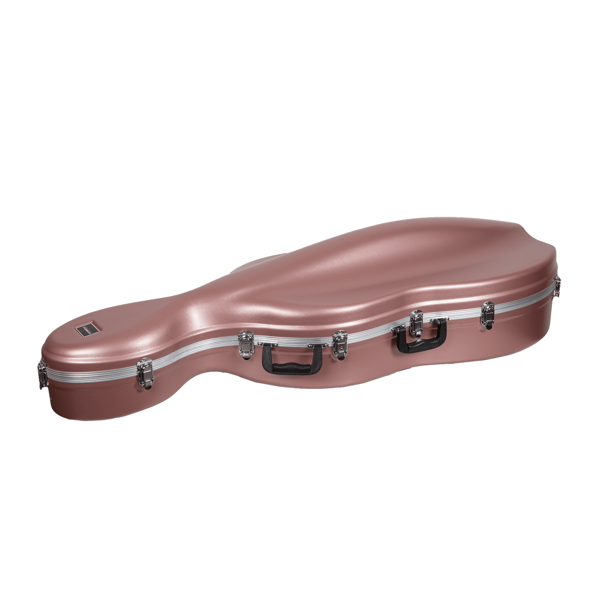 Crossrock 3/4 and 4/4 Size Cello Case | ABS Molded Hardshell with Wheels, Accessory Pocket, 2 Bow Holders, Security Lock, and Detachable Straps-Rose Gold