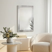 Empire Art Direct Modern Stepped Beveled Rectangle Wall Mirror, 24" x 36", Ready to Hang