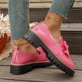 thumbnail image 6 of Bkhluea Women Patent Bow Chunky Platform Loafers Slip On Comfortable Footwear For Office Work Daily Casual Outdoor Activities, 6 of 7