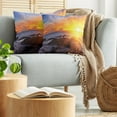 thumbnail image 5 of Ambesonne Tropical Throw Pillow Cover 2 Pack, Colorful Sunset Sky, 16", Orange Blue, 5 of 7