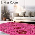 thumbnail image 2 of ODIKA 5'x7' Machine Washable Non-Slip Area Rug, Vintage Ornament Latch Hook Kit with Decorative Bauble High Traffic Rug, Pink, 738427, 2 of 7