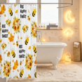 thumbnail image 3 of Erosebridal Cartoon Bug Bee Shower Curtain 72Wx84L,Cute Sunflower Floral Bathroom Shower Curtain,White Orange, 3 of 5