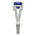thumbnail image 3 of Clara Pucci 14K White Gold Solid Gold Tanzanite Solitaire with Accents Anniversary Ring for Women - 2.48 cttw Princess Cut, 3 of 8