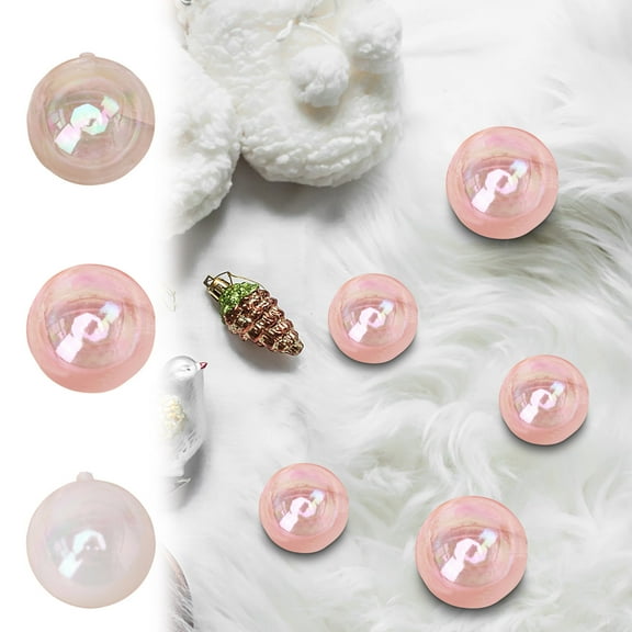 Christmas Ornaments Balls, 10Pcs 1.97" Iridescent Ball Ornaments, Clear Bubble Ball for Tree Hanging Decoration, Mini Xmas Balls for Christmas Valentine