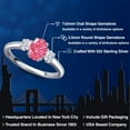 thumbnail image 2 of Gem Stone King 925 Sterling Silver Fancy Pink Zirconia and White Zirconia Engagement Ring for Women | 1.41 Cttw | Oval 7X5MM | Gemstone Birthstone | Size 8, 2 of 6