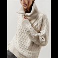 thumbnail image 4 of Suéteres de Mujer Otoño Invierno 2025, Jersey Informal de Punto con Cremallera de un Cuarto de Pulgada, Jersey de Punto de Diamante Albaricoque M, 4 of 9