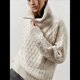 thumbnail image 4 of Suéteres de Mujer Otoño Invierno 2025, Jersey Informal de Punto con Cremallera de un Cuarto de Pulgada, Jersey de Punto de Diamante Albaricoque M, 4 of 9