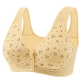 thumbnail image 1 of Cinvoph Womens Bras Front Closure Wireless Snap Closing Bralettes Plus Size Gathered Breathable Print Bra, 1 of 6
