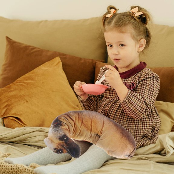 Nicehomfit 3D Simulation Dog Pillow Light Brown Hauntingdog Design for Decoration