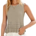 thumbnail image 2 of Sleeveless Women Crochet Casual Knit Tank Tops Sweater Vest, 2 of 7