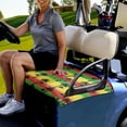 thumbnail image 3 of Renewold Golf Cart Seat Cover Soft Golf Cart Seat Towel Blanket Fits for EZGO Yamaha Club Cars and More 2-Seat Golf Cart, Hawaiian Palm Tree Colorful, 3 of 5