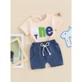 thumbnail image 3 of Bagilaanoe 2pcs Newborn Baby Boy Shorts Set Short Sleeve Embroidery T Shirt Tops + Shorts 6M 12M 18M Infant Casual Summer Clothes, 3 of 6
