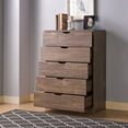 thumbnail image 2 of Semiocthome 5 Drawers Dresser Modern Storage Drawer Wood Organizer for Bedroom, Brown, Adult, 2 of 6