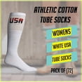 thumbnail image 2 of Yacht & Smith Men's & Women's Wholesale Bulk Cotton Tube Socks, Referee Style, by SOCKS'NBULK (72 Pairs White USA, Womens 9-11 (Shoe size 5-10)), 2 of 7