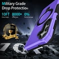 thumbnail image 2 of JTCASES for Samsung Galaxy S22 Plus Case, Lens Protective Frame Foldable Rotating Bracket 2-layer Anti-fall Shockproof Anti-scratch Rugged Shell for Samsung Galaxy S22 Plus, Purple, 2 of 9