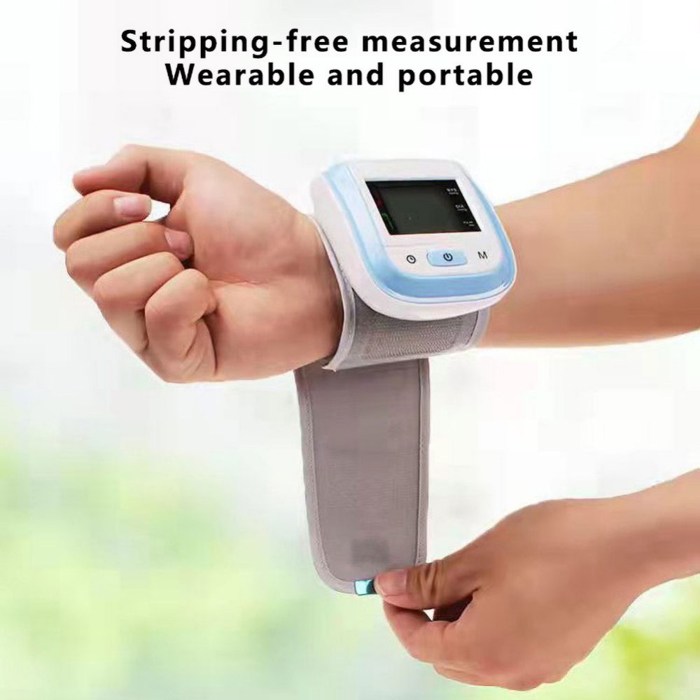 Wrist Blood Pressure Monitor Tonometer LCD Digital Display Automatic Blood Pressure Meter Household Use Easy-Wrap Cuff - image 3 of 11