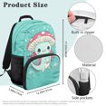 thumbnail image 7 of KUIFORTI Green Axolotl Girls Backpack Kids School Bag Fashion Bookbag Large Capacity with Multiple Organizer Pockets Back to School Gifts for Students, 7 of 7